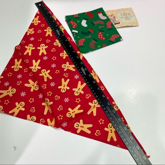 Bandana Kool Tail cat & dog holiday neck handkerchief, red & green patterns New - Picture 5 of 7